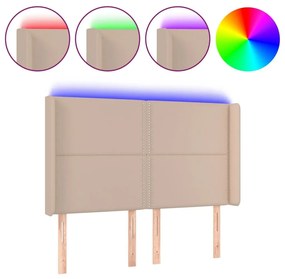 Κεφαλάρι Κρεβατιού LED Καπουτσίνο 147x16x118/128 εκ - Καφέ