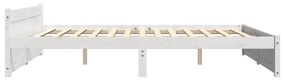 vidaXL Πλαίσιο Κρεβατιού Λευκό 180 x 200 εκ. Μασίφ Ξύλο Super King
