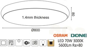 Φωτιστικό Πλαφονιέρα LED Aca Kallista V27LEDC80WH White