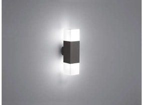 Απλίκα Φωτιστικό Τοίχου 2xΕ14 LED 3,5W Ανθρακί IP44 Up Down Hudson 220060242 Trio Lighting-220060242-Ανθρακί 220060242