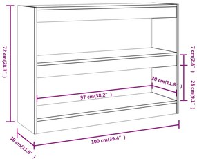 ΒΙΒΛΙΟΘΗΚΗ/ΔΙΑΧΩΡΙΣΤΙΚΟ ΧΩΡΟΥ SONOMA ΔΡΥΣ 100 X 30 X 72 ΕΚ. 811739