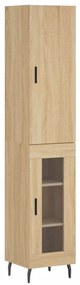 vidaXL Μπουφές Sonoma δρυς 34,5 x 34 x 180 εκ. από Επεξεργασμένο Ξύλο