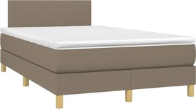 vidaXL Κρεβάτι Boxspring με Στρώμα Taupe 120x190 εκ. Υφασμάτινο