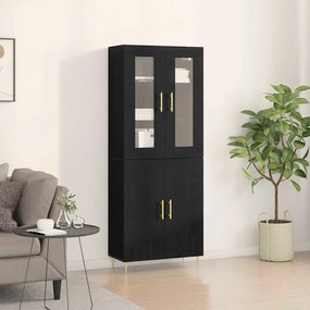 vidaXL Ψηλό Ντουλάπι Μαύρης Δρυός 69.5x34x180 εκ. Μηχανισμένο Ξύλο