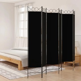 vidaXL Διαχωριστικό Δωματίου με 6 Πάνελ Μαύρο 240x200 εκ. από Ύφασμα