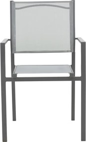 Πολυθρόνα Confidence pakoworld ανθρακί μέταλλο και γκρι textilene 54x54x86εκ