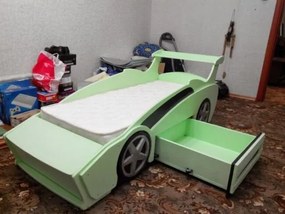 Intra απο ξύλο plywood 3mm-4mm πάχος - Παιδικό κρεβάτι αγωνιστικού αυτοκινήτου με πρότυπο συρταριού Δίασταση 30x30 cm Intraeaxys-ro6ym067
