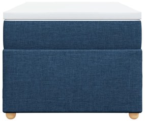 Κρεβάτι Boxspring με Στρώμα Μπλε 80x200 εκ. Υφασμάτινο - Μπλε