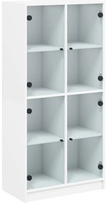 vidaXL Ντουλάπι με Πόρτες Λευκό 68x37x142 εκ. από Επεξεργασμένο Ξύλο