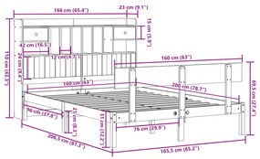 ΚΡΕΒΑΤΙ ΒΙΒΛΙΟΘΗΚΗ ΧΩΡΙΣ ΣΤΡΩΜΑ 160X200 ΕΚ ΜΑΣΙΦ ΞΥΛΟ ΠΕΥΚΟΥ 3321838