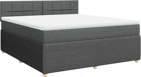 vidaXL Κρεβάτι Boxspring με Στρώμα Σκούρο Γκρι 180x200 εκ Υφασμάτιν