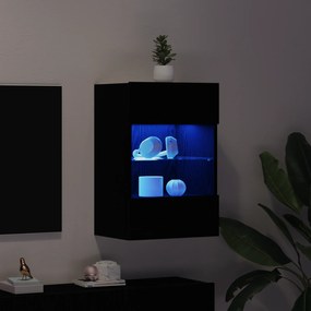 vidaXL LED TV Cabinet Μαύρη Δρυς 40x30x60,5cm Επεξεργασμένου Ξύλου