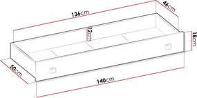 Συρτάρι κρεβατιού Fargo - 140.00Χ50.00Χ18.00cm