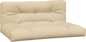 vidaXL Μαξιλάρια Παλέτας 2 τεμ. Μπεζ Υφασμάτινα