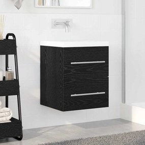 vidaXL Ντουλάπι νιπτήρα με συρτάρι Μαύρη Οξυά 38,5 x 41 x 48 εκ