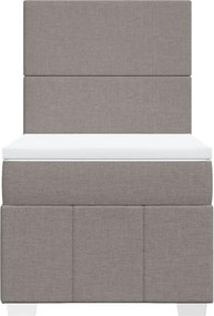 vidaXL Κρεβάτι Boxspring με Στρώμα Taupe 90x190 εκ.Υφασμάτινο