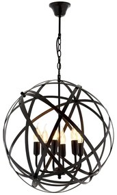 Φωτιστικό Οροφής 683AVN1394 Φ50x90cm 6xE14 40W Black Opviq