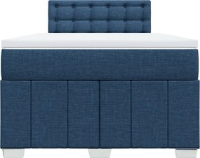vidaXL Κρεβάτι Boxspring με Στρώμα Μπλε 120x190 εκ. Υφασμάτινο