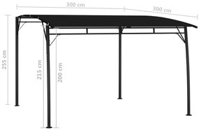 vidaXL Τεντοπέργκολα Κήπου Ανθρακί 3 x 3 x 2,55 μ.