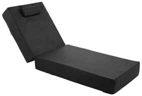 SUNBED CUSHION TEXTLINE SIFNOS BLACK  198(119+79)x70x20Hcm.