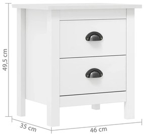 ΚΟΜΟΔΙΝΑ HILL RANGE 2 ΤΕΜ ΛΕΥΚΑ 46X35X49,5 ΕΚ ΜΑΣΙΦ ΞΥΛΟ ΠΕΥΚΟΥ 288908