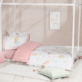 Σεντόνια Μονά (Σετ) Nima Kids Forest Fairy Λευκό,Ροζ Χωρίς Λάστιχο 170x255