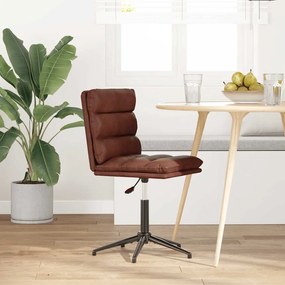 Καρέκλα τραπεζαρίας Shiny Brown Faux Leather