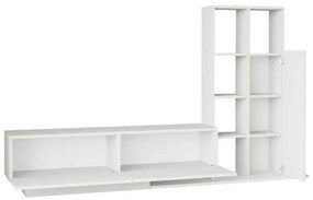 Σύνθετο σαλονιού Damon pakoworld σε λευκή απόχρωση 211.2x29.5x123.6εκ