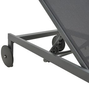 Ξαπλώστρα Mailo σε Ανθρακί Αλουμινίου με Μαύρο Textilene 71x206x30εκ. 71x206x30 εκ.