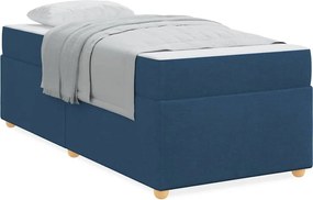 vidaXL Σκελετός Κρεβατιού με στρώμα Μπλε 100 x 200 cm ύφασμα