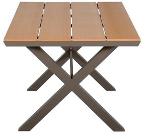 Τραπέζι FL6510 Fylliana Αλουμινίου Polywood Cappuccino 150x90x75 εκ. 150x90x75 εκ.