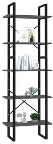 vidaXL Βιβλιοθήκη με 5 Ράφια Γκρι 60 x 30 x 175 εκ. από Επεξ. Ξύλο