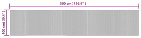 Χαλί Ορθογώνιο Ανοιχτό Φυσικό 100 x 500 εκ. Μπαμπού - Μπεζ