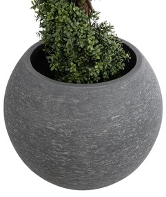 GloboStar® Artificial Garden COLUMBIA 20798 Επιδαπέδιο Πολυεστερικό Τσιμεντένιο Κασπώ Γλάστρα - Flower Pot Γκρι Φ60 x Υ51cm