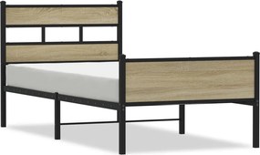 vidaXL Πλαίσιο Κρεβ. Χωρ. Στρώμα Sonoma Δρυς 90 x 190 εκ. Επεξ. Ξύλο