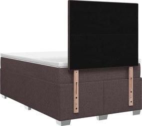 vidaXL Κρεβάτι box spring με στρώμα Σκούρο Καφέ 120 x 190 cm Ύφασμα