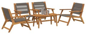 vidaXL Κήπου Καρέκλες με Τραπέζι 5 pcs Γκρι 90 x 45 x 40 cm