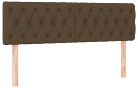 vidaXL Κρεβάτι Boxspring με Στρώμα Σκούρο Καφέ 140x190 εκ. Υφασμάτινο