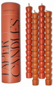 Κεριά Δείπνου Taper (Σετ 4τμχ) 24,3cm Red-Terracotta Paddywax Κερί Σόγιας