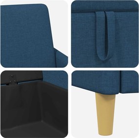 vidaXL Σαλονάκι Σετ Με Αποθηκευτικό Χώρο 2 pcs Μπλε Πολυεστέρας