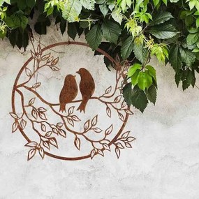 Intra απο ξύλο plywood 3mm-4mm πάχος – Στρογγυλό ξύλο διακόσμησης τοίχου Birds on Tree Branch 30x30 cm INTRAVECTRY-MY554490