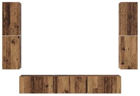 vidaXL Σετ επίπλου τηλεόρασης 7 pcs Παλαιό ξύλο 60 x 30 x 30 cm
