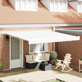 vidaXL Μηχανική Συρτή Απλώστρα Λευκή 400x350 cm