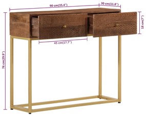 ΤΡΑΠΕΖΙ ΚΟΝΣΟΛΑ 90 X 30 X 76 ΕΚ. ΑΠΟ ΜΑΣΙΦ ΞΥΛΟ ΜΑΝΓΚΟ/ΣΙΔΕΡΟ 371998