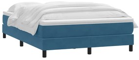 vidaXL Κρεβάτι Boxspring με Στρώμα Σκούρο Μπλε 160x210 εκ. Βελούδινο