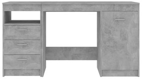 vidaXL Γραφείο Γκρι Σκυροδέματος 140 x 50 x 76 εκ. από Επεξ. Ξύλο