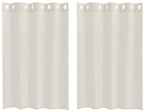 vidaXL Κουρτίνες με κουρτίνες 2 pcs Κρεμ 140x140εκ Πολυεστέρας