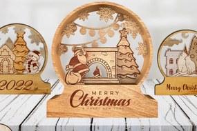 Intra απο ξύλο plywood 3mm-4mm πάχος Χριστουγεννιάτικες Κρυστάλλινες Μπάλες Δίασταση 4x4 cm INTRAFABR-19337043