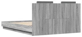 vidaXL Πλαίσιο Κρεβατιού με Κεφαλάρι Γκρι Sonoma 150x200εκ. Επεξ. Ξύλο