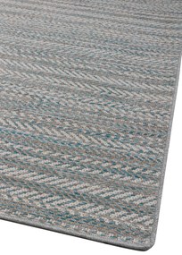 Ψάθινο χαλί Breeze 187/13 Γκρι Μπέζ Πετρόλ Ρίγες  - Colore Colori 2,00x2,90